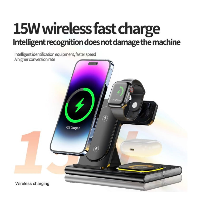 3-in-1 Wireless Fast Charging Station 15W Compatible For IPhone/AirPod